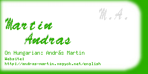 martin andras business card