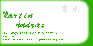 martin andras business card